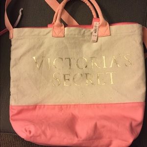 NWT Victoria’s Secret double coral beach tote